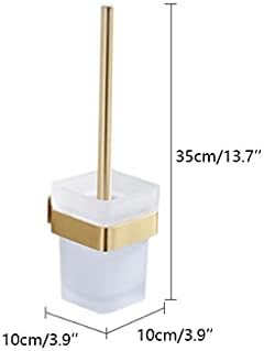 Gold Toilet Brush Holder Set with Aluminum Frame