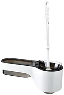 Wall Mounted Toilet Brush Holder with Long Handle Brush for Bathroom Cleanliness