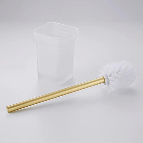 Gold Toilet Brush Holder Set with Aluminum Frame