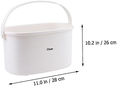 BESTOYARD 1Pc White Plastic Shower Basket with Handle