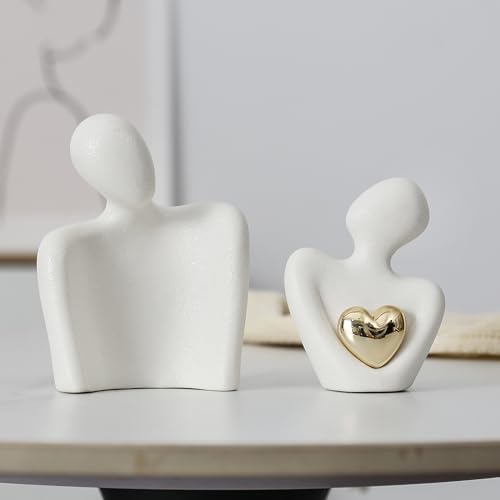 Hugging Couple Statue Ceramic Romantic Gift for Her