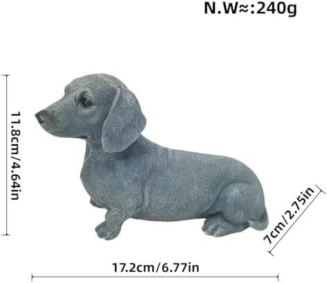 Dachshund Resin Figurine Decor - Grey