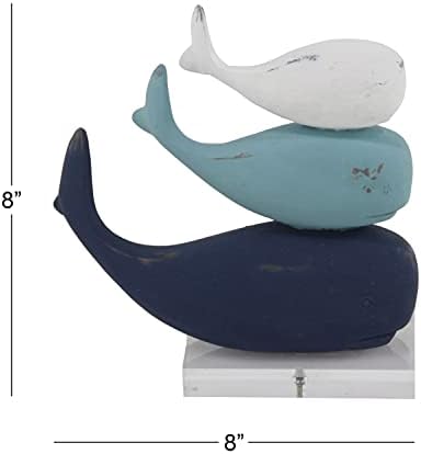 Deco 79 Polystone Whale Home Decor Statue with Acrylic Base