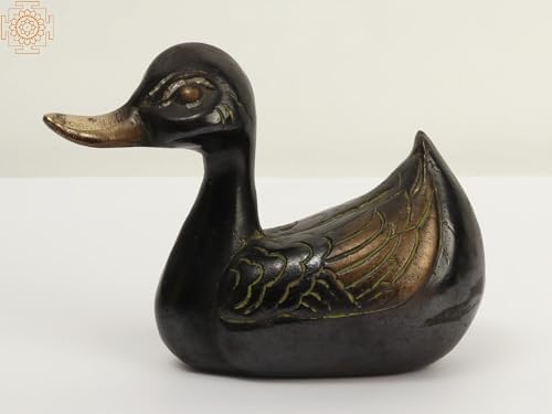 Exotic India 6 Brass Decorative Duck Statue