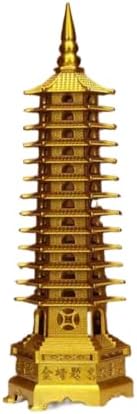 Ecqizer Brass Wenchang Pagoda Tower Desk Sculpture