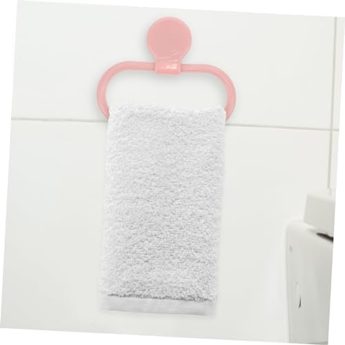 Pink Towel Holder Ring Self Adhesive No Drilling Required