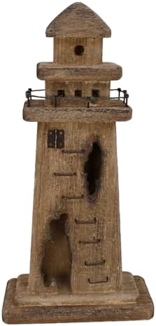Veclotch Rustic Wooden Lighthouse Decor