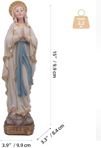 MeritMode 15 H Virgin Mary Praying Statue - Lourdes Catholic Collectible Figurine