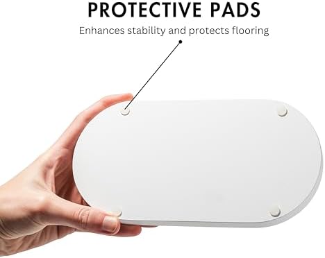 Matte White Round Soap Dispenser Tray Holds 2 Bottles