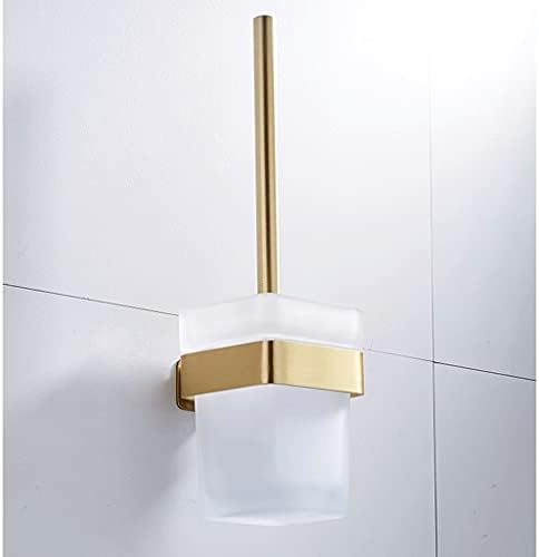 Gold Toilet Brush Holder Set with Aluminum Frame