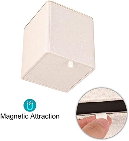 Sumnacon Square Linen Tissue Box Cover - Magnetic Bottom Beige