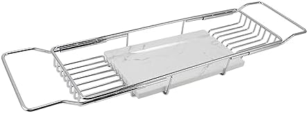Fafeicy Metal Marble Bathtub Rack - Space Saving Multi Functional