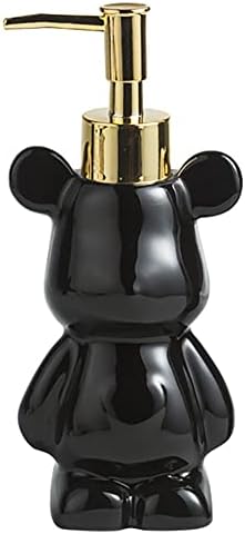 Cute Bear-Shaped Ceramic Soap Dispenser Black 1