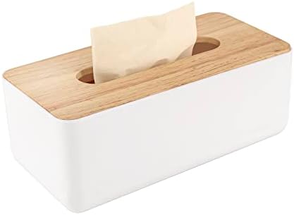 Wooden Tissue Box Holder with Cover for Bathroom Vanity