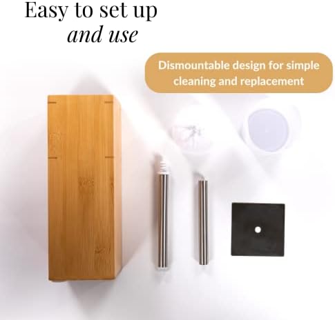 GOBAM Bamboo Toilet Bowl Cleaner and Holder Set
