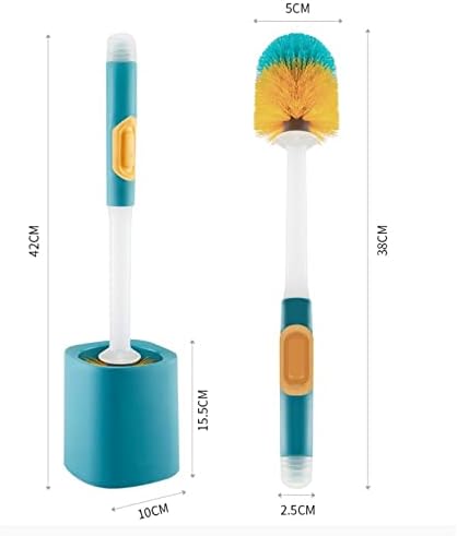 Wall Mounted Toilet Brush Set with Long Handle and 360 Cleaning