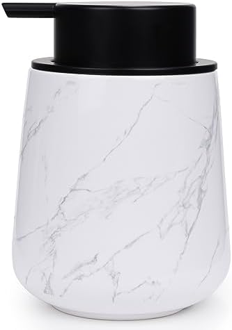 Bosilunlife Ceramic Soap Dispenser - 12Oz Refillable Bathroom Kitchen Pump Holder