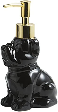 Black Dog Shape Ceramic Soap Dispenser with Pump