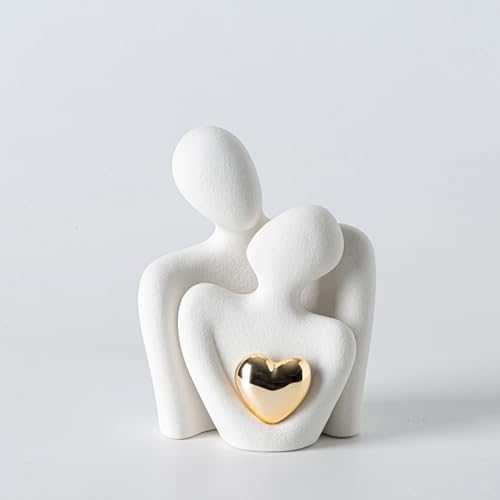Hugging Couple Statue Ceramic Romantic Gift for Her