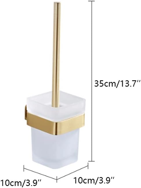 Gold Toilet Brush Holder Set with Aluminum Frame