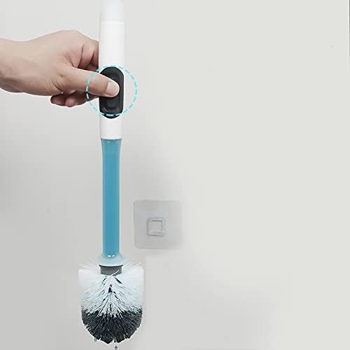 Wall Mounted Toilet Brush Set with Long Handle and 360 Cleaning