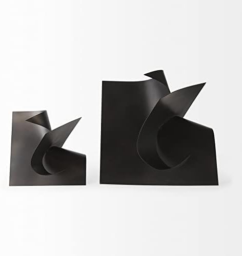 HomeRoots 18 Contempo Antiqued Black Abstract Sculpture