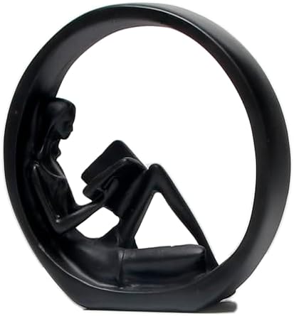 Modern Abstract Art Bookshelf Decor - Black Girl Statue Figurines 1
