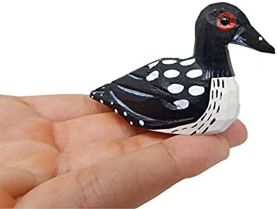 Hand-Carved Common Loon Wooden Figurine