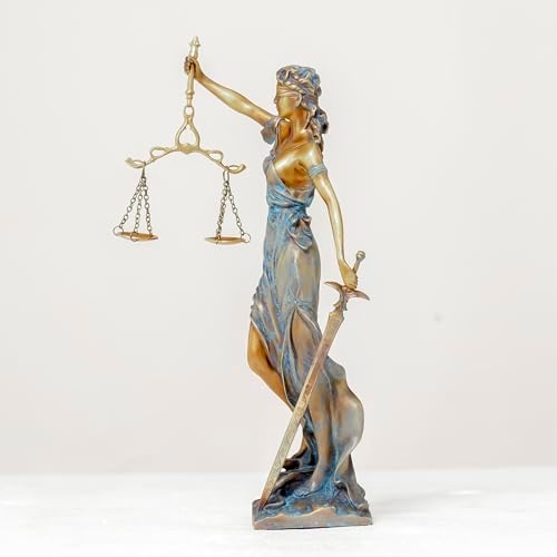 Bronze Lady Justice Statue 11-Inch Sculpture for Lawyers