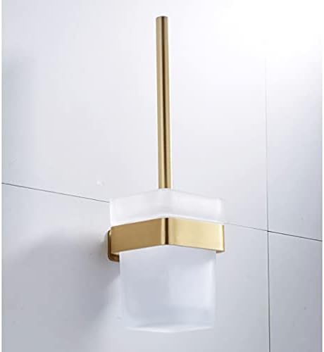Gold Toilet Brush Holder Set with Aluminum Frame