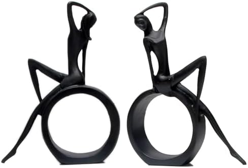 Modern Abstract Art Bookshelf Decor - Black Girl Statue Figurines 1