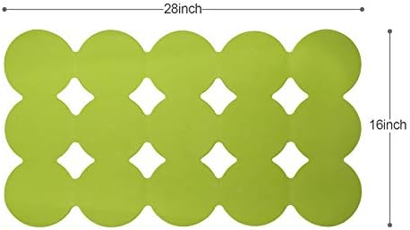 Webos Non-Slip Bath Mat with Suction Cups Soft Rubber 28x16 Inch
