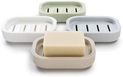 UVIVIU Plastic Soap Dish - Easy Cleaning Drain White