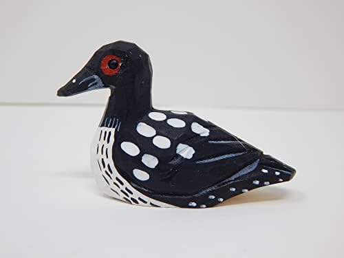Hand-Carved Common Loon Wooden Figurine