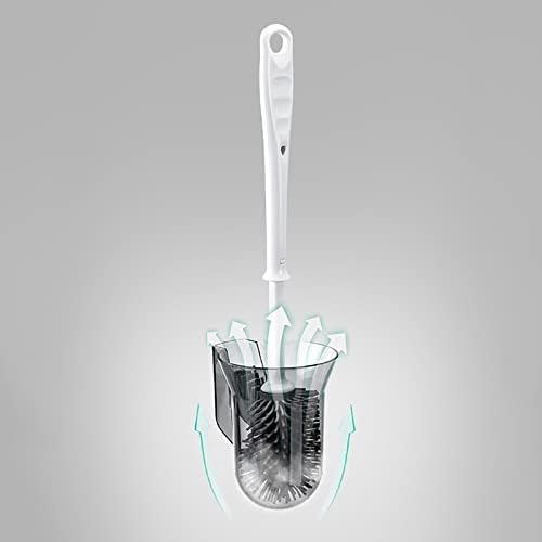 Wall Mounted Toilet Brush Holder with Long Handle Brush for Bathroom Cleanliness
