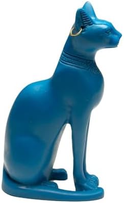 Classical Blue Bastet Cat Statue - Egyptian Goddess Collectible