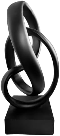 aboxoo Black Mobius Knot Sculpture Modern Decor Statue