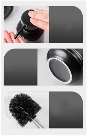 4-Piece Bathroom Dispenser Set with Pump Black