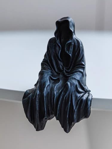 Grim Reaper Statue Bookshelf Decor Halloween Gothic Figurine