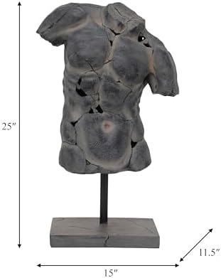 Sagebrook Home Modern Cracked Torso Resin Statue 1