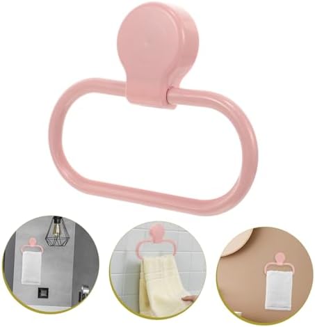 Pink Towel Holder Ring Self Adhesive No Drilling Required