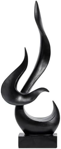 Modern Abstract Black Fire Flame Sculpture Art Statue
