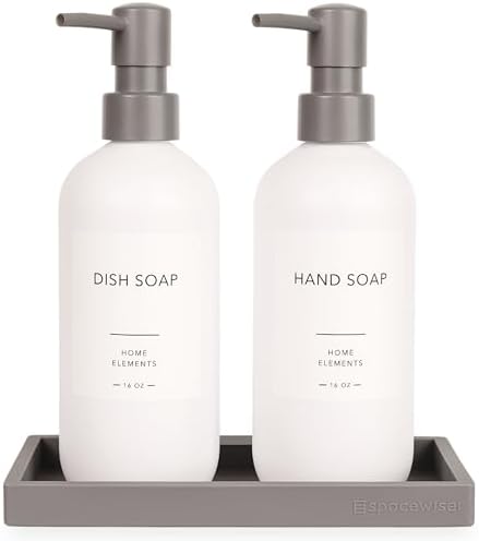 Spacewiser ShatterFree Soap Dispenser Set with Pump and Tray