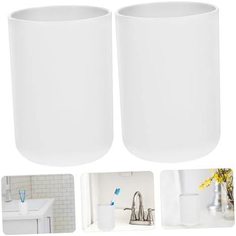 2pcs Toothbrush Cups Lightweight Bathroom Tumblers for All Ages 1