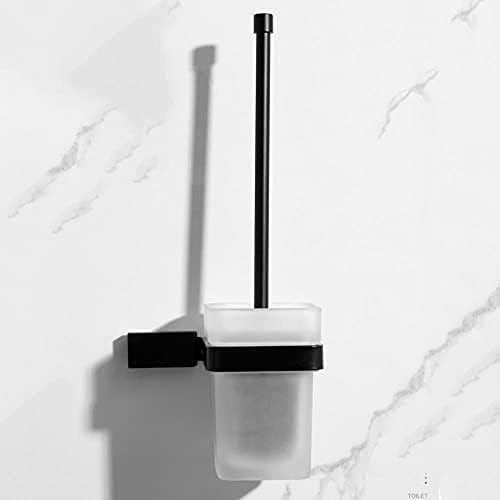 NOVOCE Toilet Brushes Set with Holder - Black