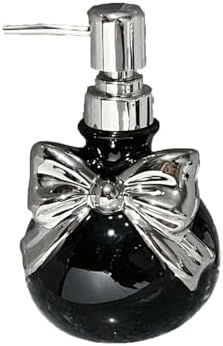 Ceramic Soap Dispenser with Bow 12oz Refillable for Kitchen and Bathroom