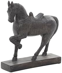 Deco 79 Polystone Horse Statue 9 x 3 x 9 Brown