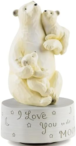 AIDLNS Polar Bear Family Music Box Figurine Gift