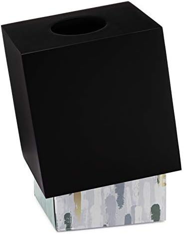 Essentra Home Matte Black Square Tissue Box Cover 1