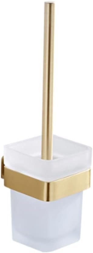 Gold Toilet Brush Holder Set with Aluminum Frame